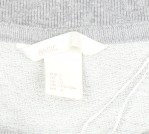 Basic Women’s Grey Sweatshirt Size 12 Pullover Crew Neck Graphic Print