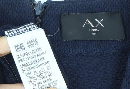 AX Paris Women’s Blue Size 10 Bodycon V-Neck Long Sleeve Dress
