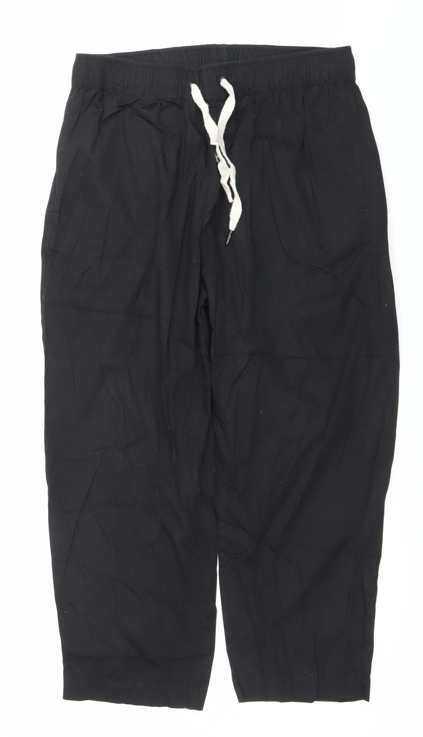 Reclaimed Vintage Men's Black Jogger Trousers L Relaxed Fit Elastic Waist