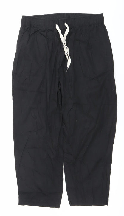 Reclaimed Vintage Men's Black Jogger Trousers L Relaxed Fit Elastic Waist