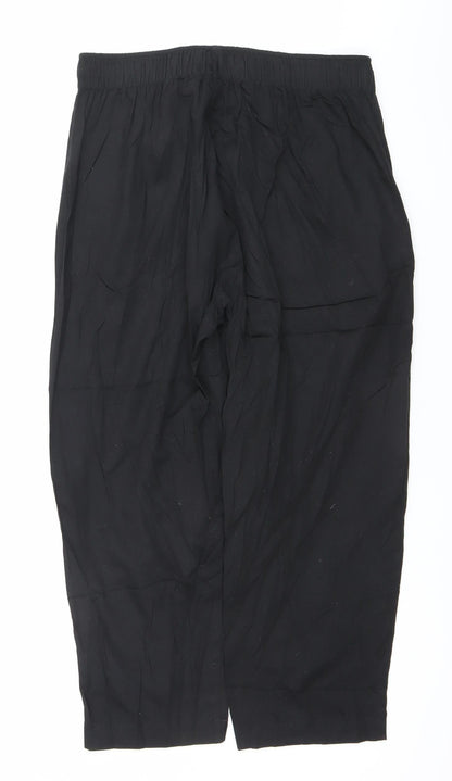 Reclaimed Vintage Men's Black Jogger Trousers L Relaxed Fit Elastic Waist