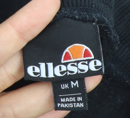 Ellesse Mens Black Jogger Sweatpants Size M Regular Fit Fleece