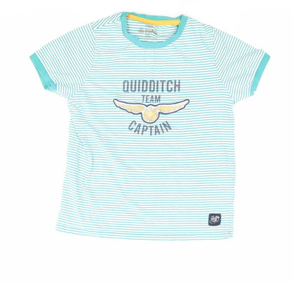 Marks and Spencer Harry Potter Boys Blue Striped T-Shirt 8-9 Years