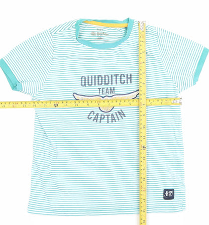 Marks and Spencer Harry Potter Boys Blue Striped T-Shirt 8-9 Years