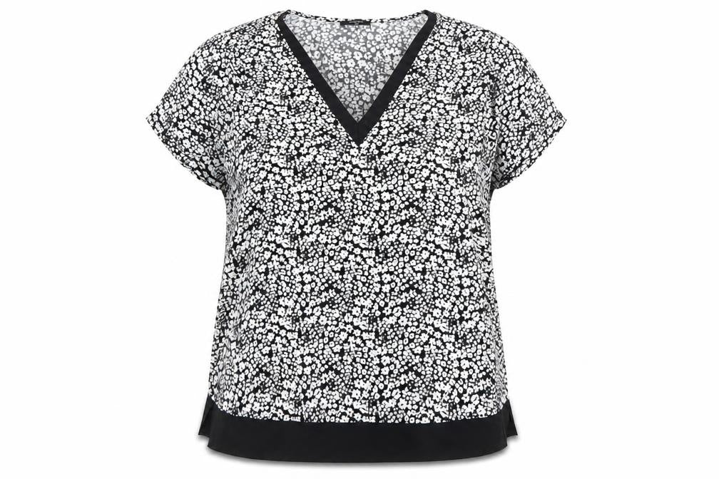 Womens UK Size 20 Papaya Black Tunic Blouse