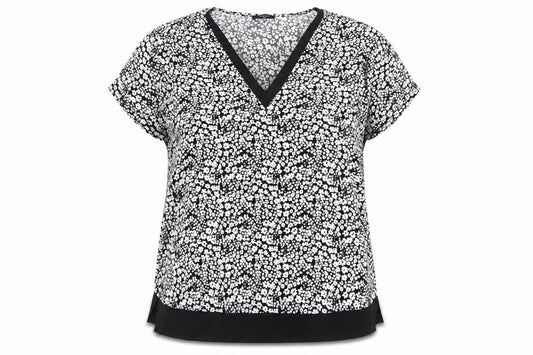 Womens UK Size 20 Papaya Black Tunic Blouse