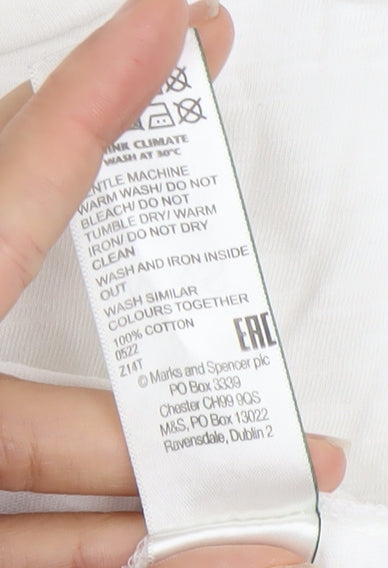 Womens UK Size 12 Marks and Spencer White Basic T-Shirt