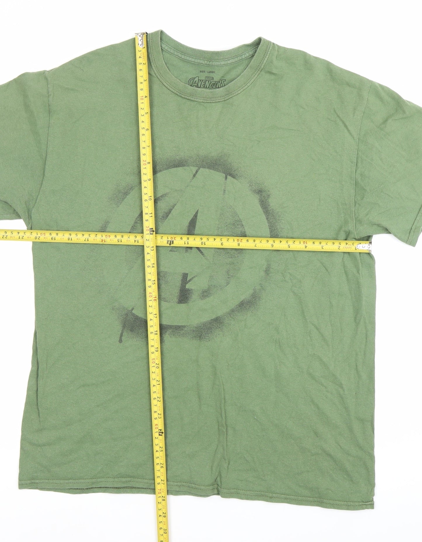 Marvel Avengers Men's Green L Graphic Print Cotton T-Shirt