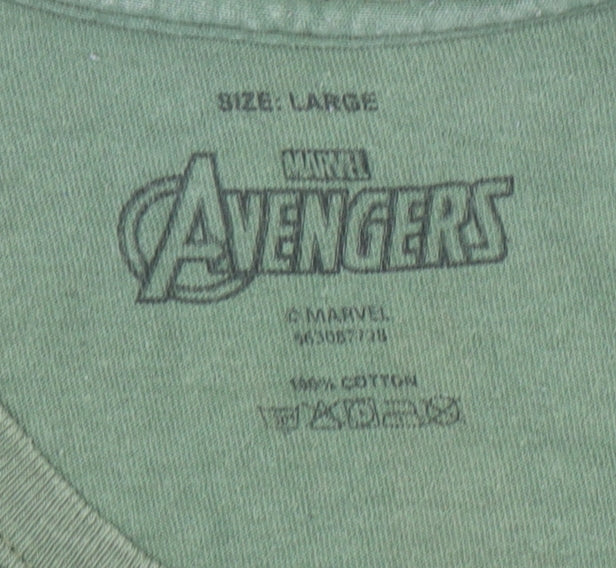 Marvel Avengers Men's Green L Graphic Print Cotton T-Shirt