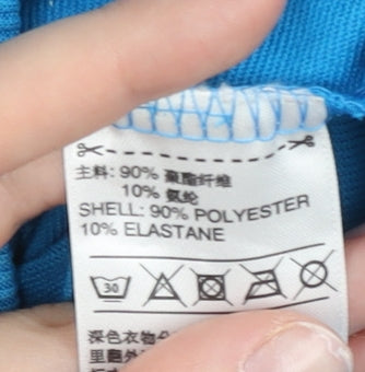 Adidas Womens Blue Full Zip Hoodie Size 10 Activewear Sports Jacket