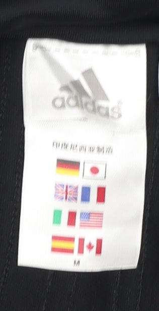 Adidas Womens Black M Track Jacket Full Zip Hooded Lightweight