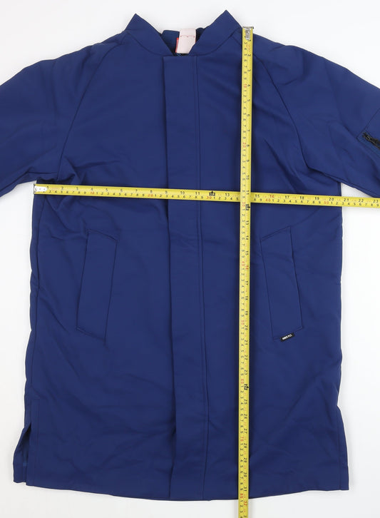 Nike Womens Blue Mid-Length Zip Jacket Size M Sports Casual