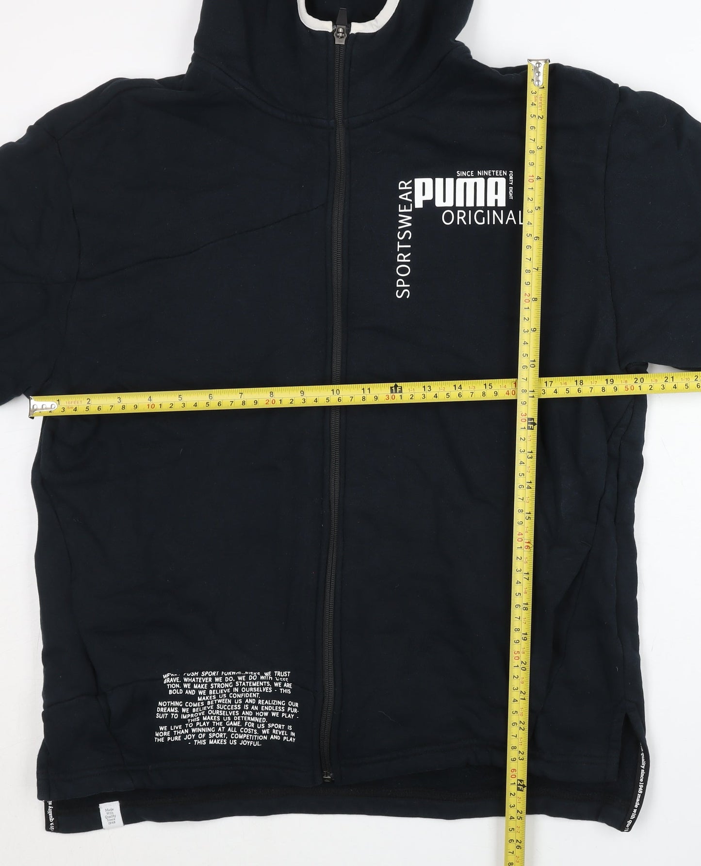 Puma Women Black Small Full Zip Hoodie Sportswear Original