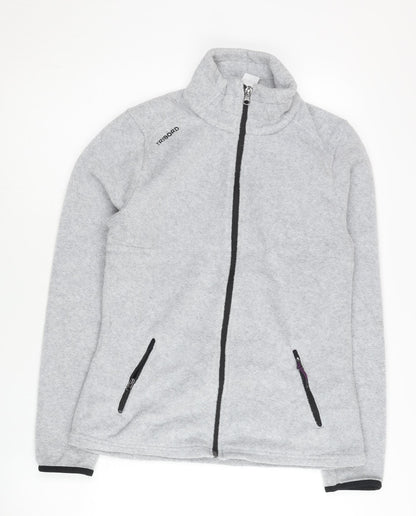 Decathlon Tribord Womens Grey Fleece Jacket Size 10 Full Zip Pockets