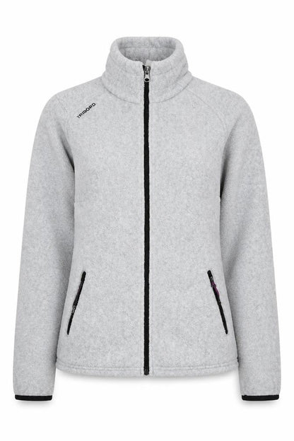 Decathlon Tribord Womens Grey Fleece Jacket Size 10 Full Zip Pockets