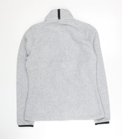 Decathlon Tribord Womens Grey Fleece Jacket Size 10 Full Zip Pockets