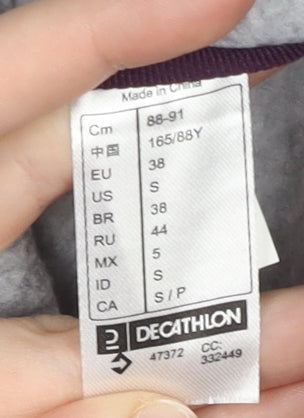 Decathlon Tribord Womens Grey Fleece Jacket Size 10 Full Zip Pockets
