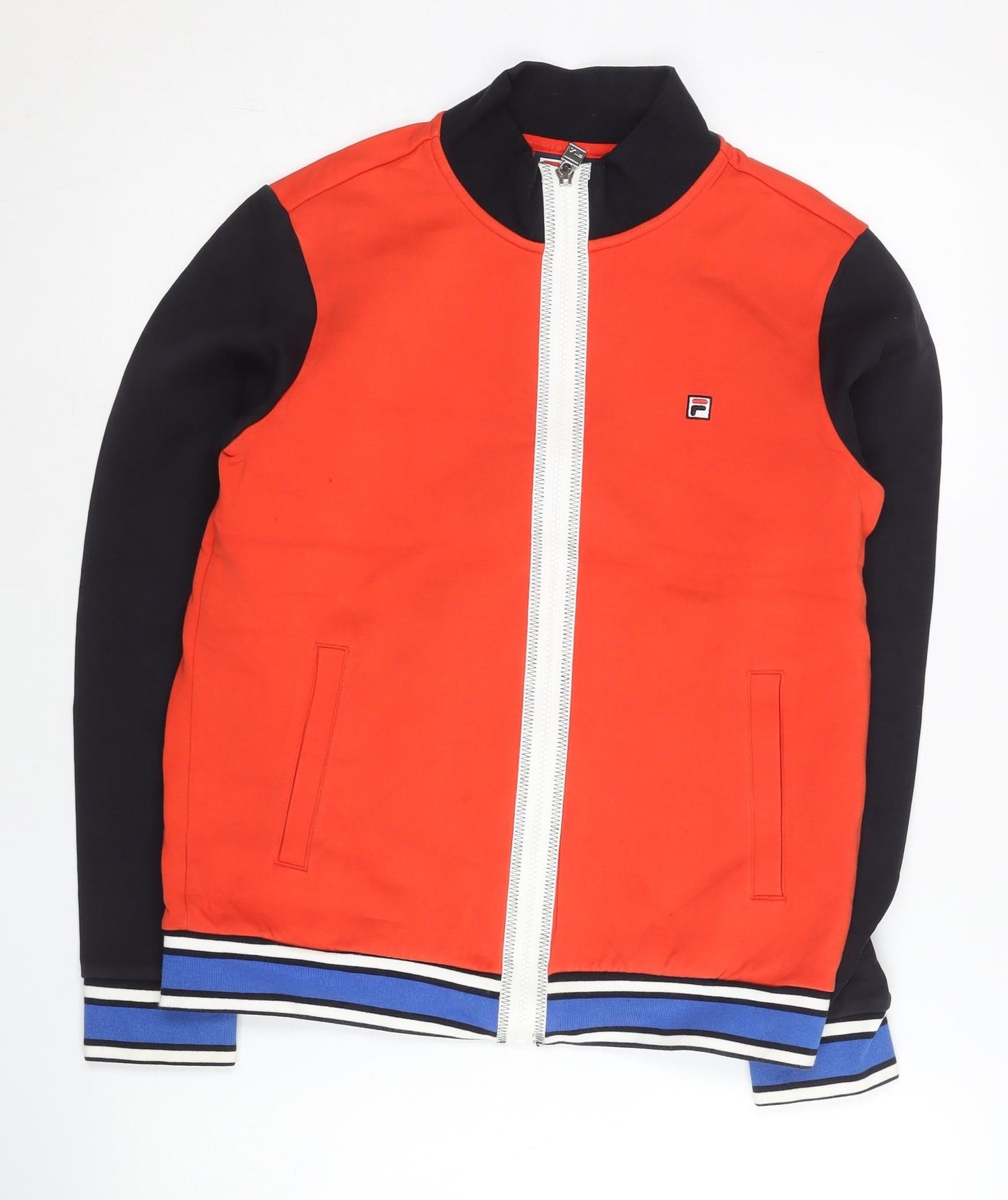 Fila Womens Red Varsity Jacket Size 6 Cotton Blend Retro Zip