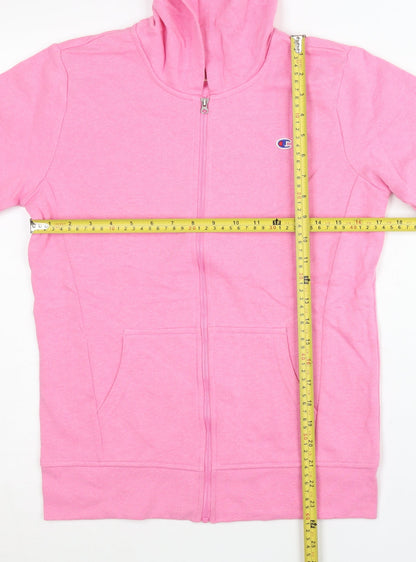 Champion Womens Pink Full Zip Hoodie XL Logo Athletic Sweatshirt
