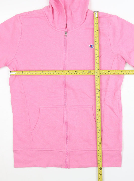 Champion Womens Pink Full Zip Hoodie XL Logo Athletic Sweatshirt
