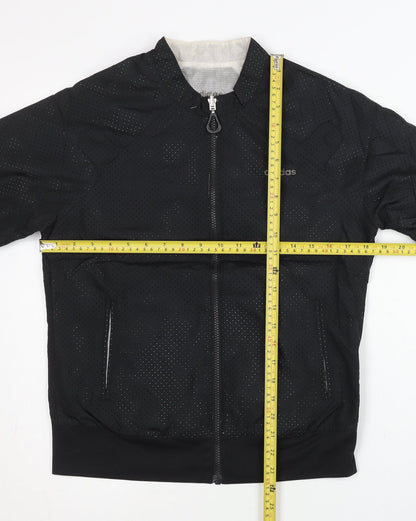 Adidas Womens Black Size 12 Track Jacket Lightweight Full Zip