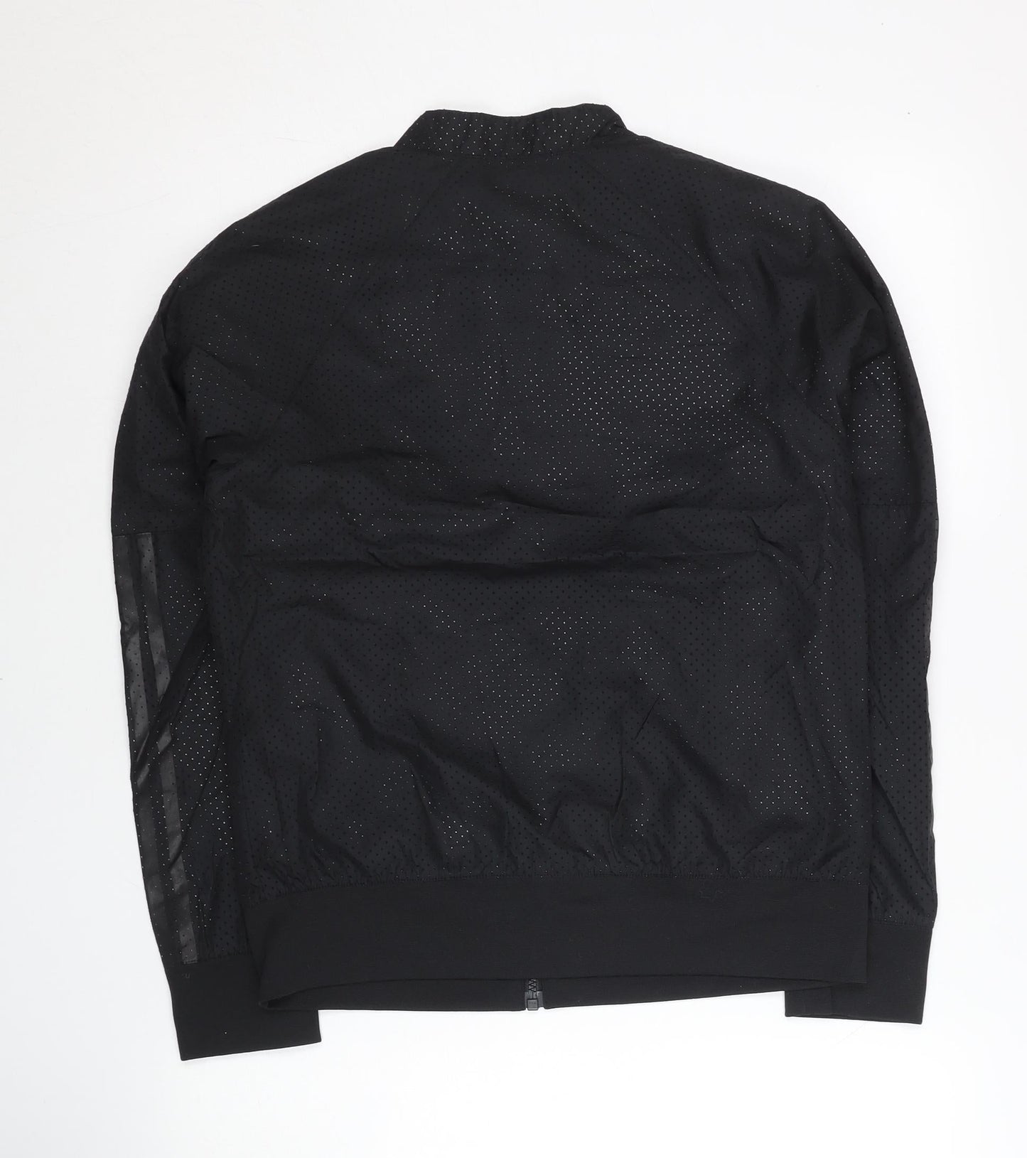 Adidas Womens Black Size 12 Track Jacket Lightweight Full Zip