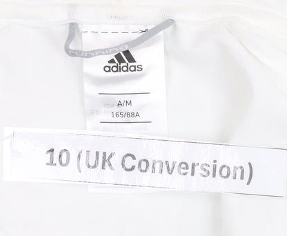 Adidas Womens White Size 10 Windbreaker Jacket Hooded Lightweight