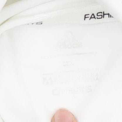 Adidas Womens White 2XL Track Jacket Lightweight Hooded Activewear