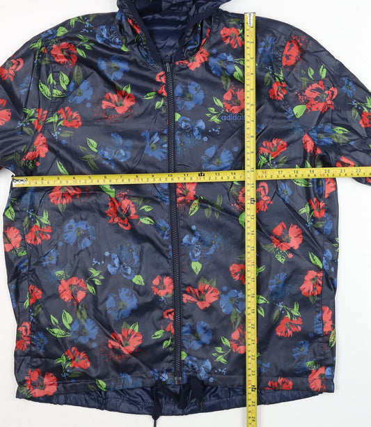 Adidas Womens Multicoloured Floral Windbreaker Jacket Size 14
