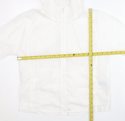 Nike Womens White M Lightweight Hooded Windbreaker Jacket
