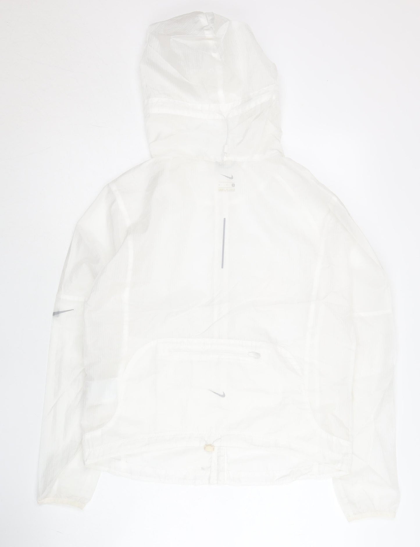 Nike Womens White M Lightweight Hooded Windbreaker Jacket