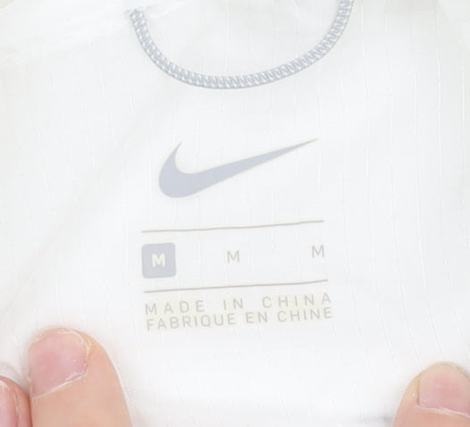Nike Womens White M Lightweight Hooded Windbreaker Jacket