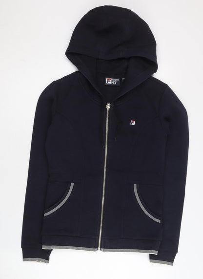 Fila Women’s Black Full Zip Hoodie Size 8 Casual Sportswear