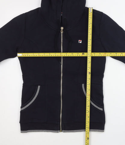 Fila Women’s Black Full Zip Hoodie Size 8 Casual Sportswear