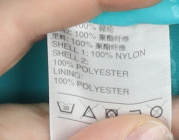 Adidas Womens Black Blue Windbreaker Jacket Size 8 Hooded Sportswear