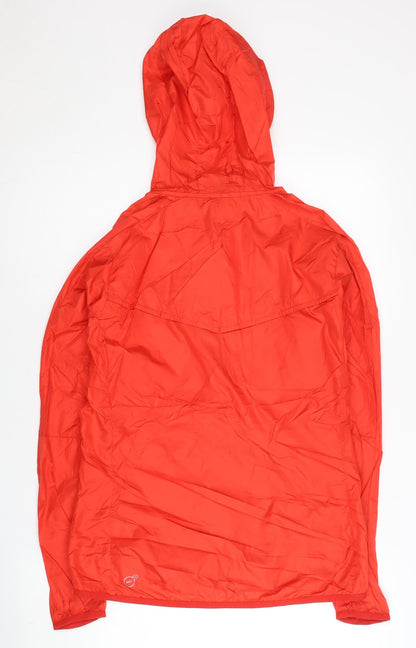 Puma Women Red Windbreaker Jacket Lightweight Hooded L