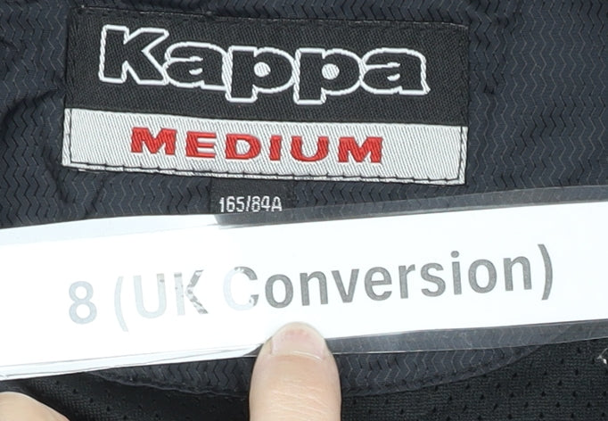 Kappa Womens Black Size 8 Track Jacket Full Zip Sportswear