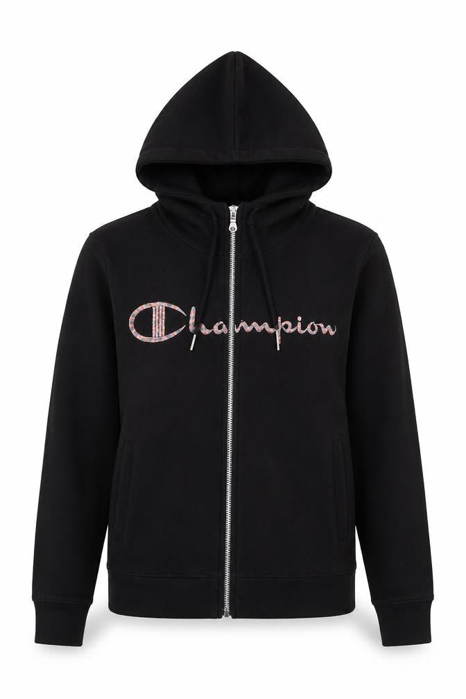 Womens UK Size M Champion Black Full Zip Hoodie