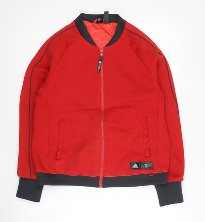 Adidas Womens Red Size 10 Basic Jacket Full Zip Casual Sportswear