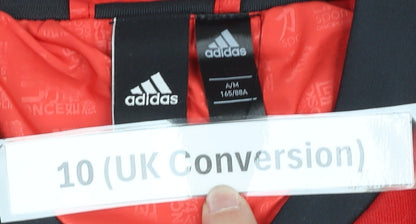 Adidas Womens Red Size 10 Basic Jacket Full Zip Casual Sportswear