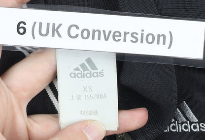 Adidas Women’s Black Size 6 Track Jacket Full Zip Lightweight Sportswear