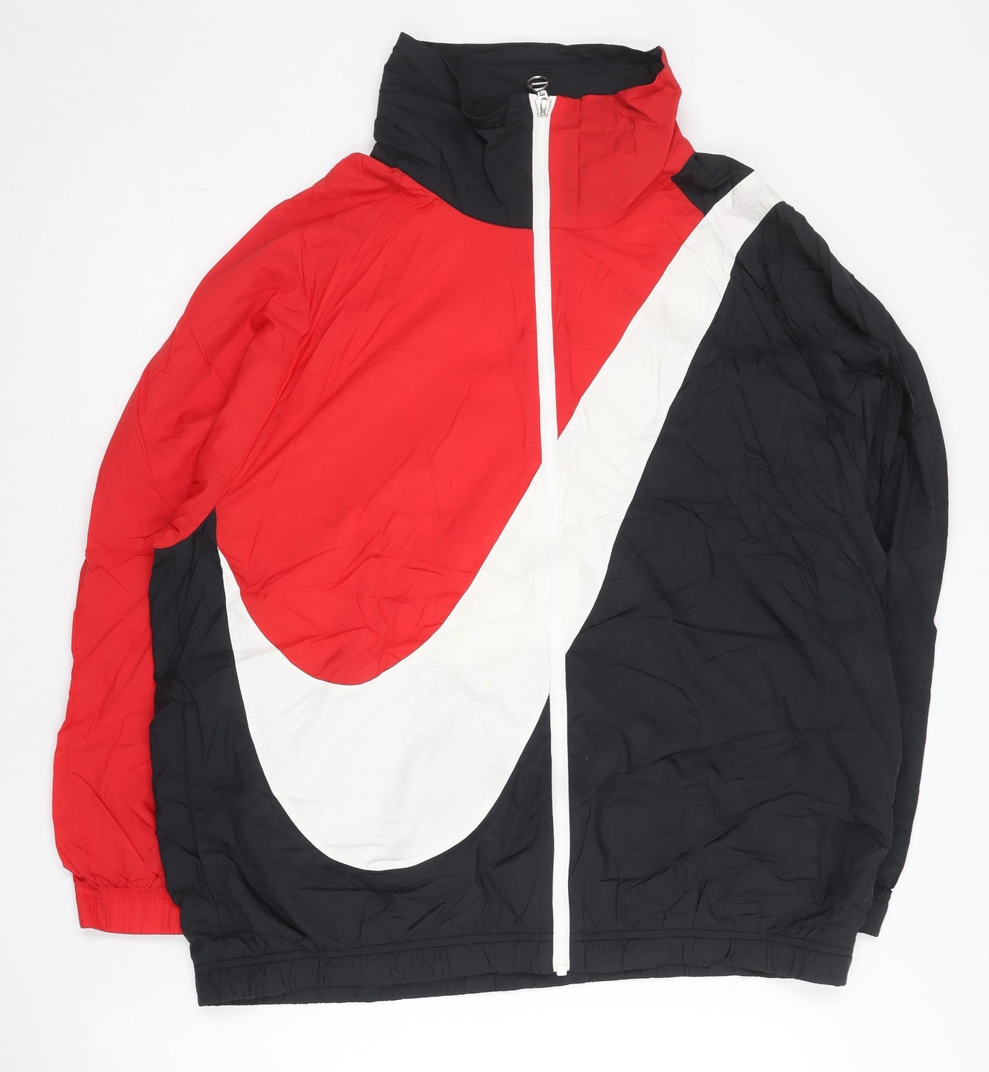 Nike Women’s Red Black White Windbreaker Jacket Size S Full Zip