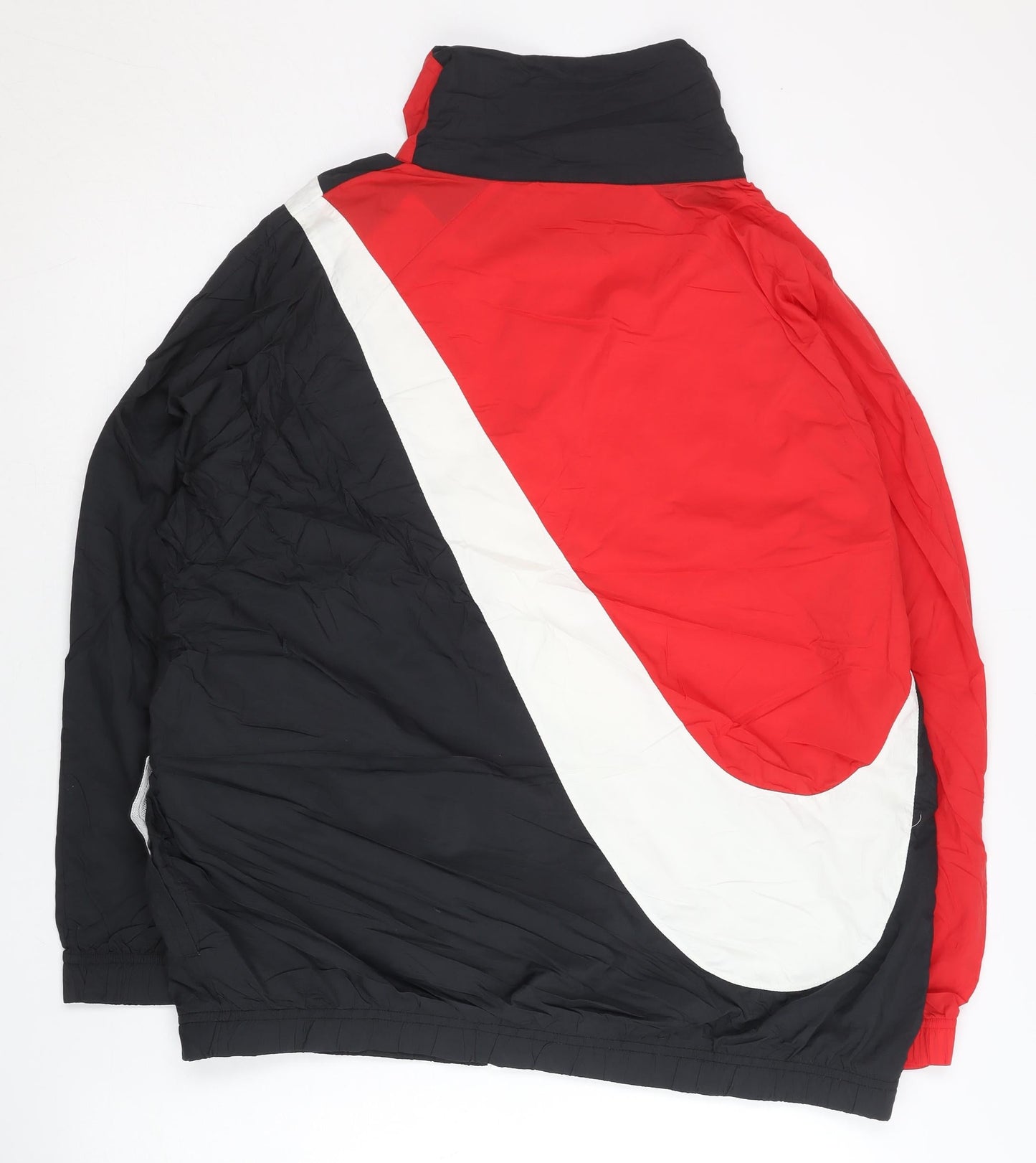 Nike Women’s Red Black White Windbreaker Jacket Size S Full Zip