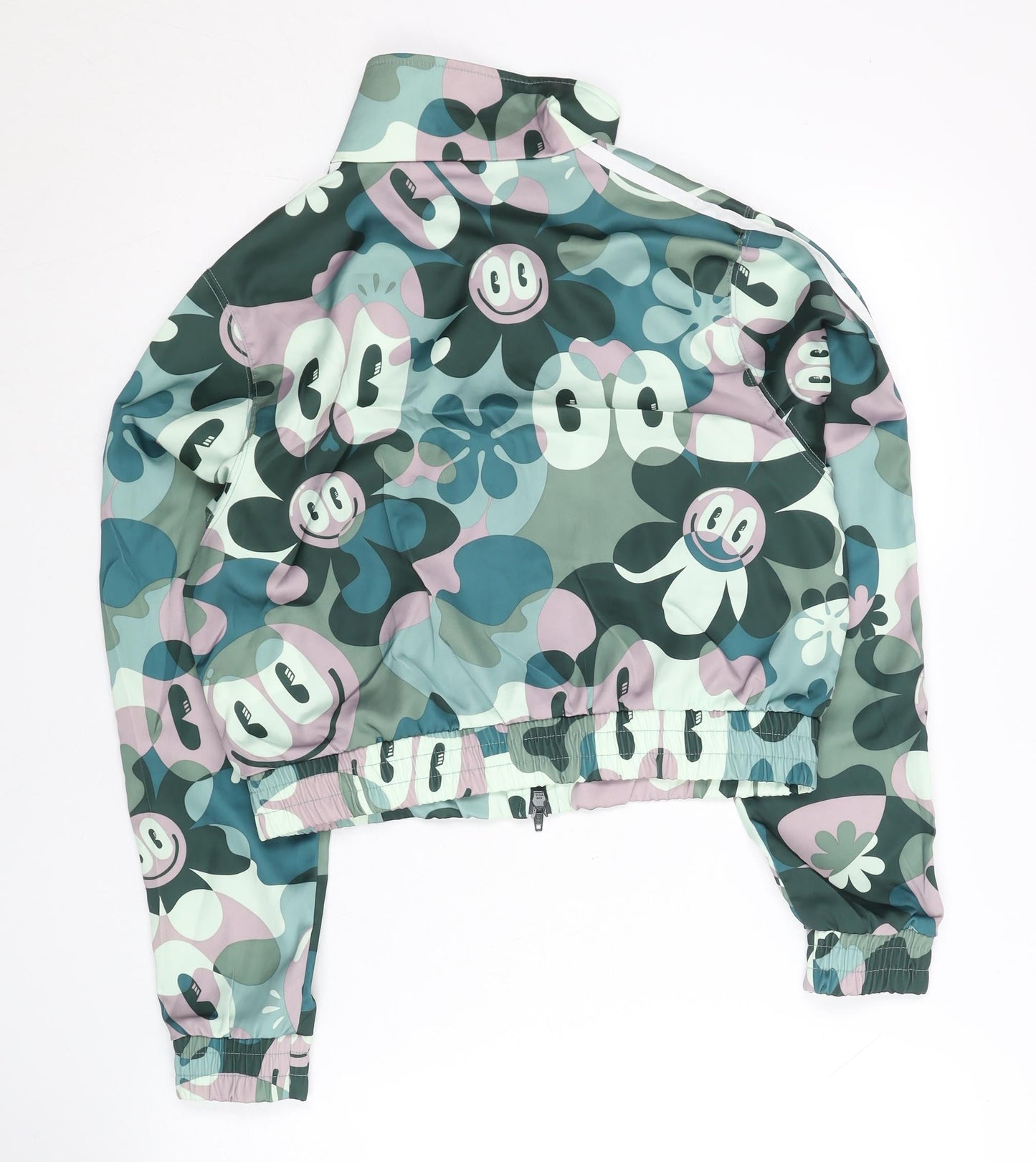 Adidas Women’s Multicoloured Track Jacket Size 10 Cropped Lightweight