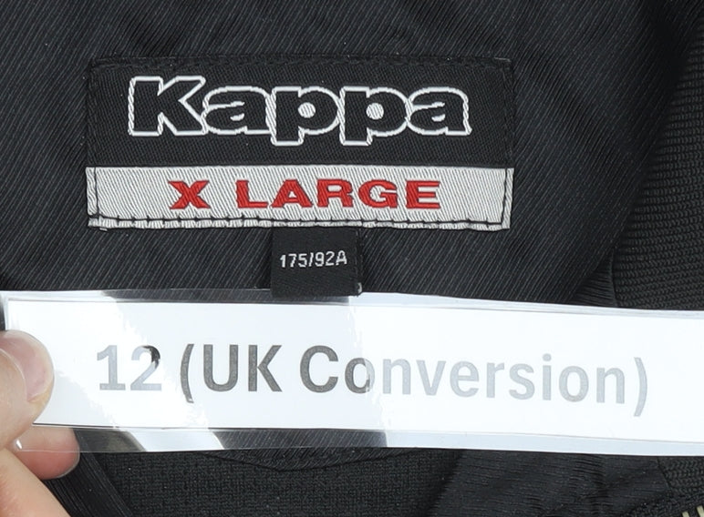 Kappa Womens Black Size 12 Track Jacket Germany Logo Full Zip