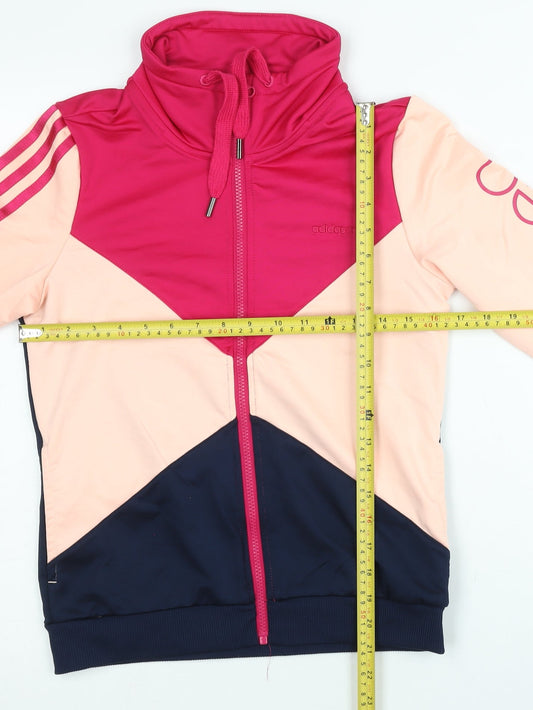 Adidas Women’s Pink Colourblock Track Jacket Size 10 Full Zip