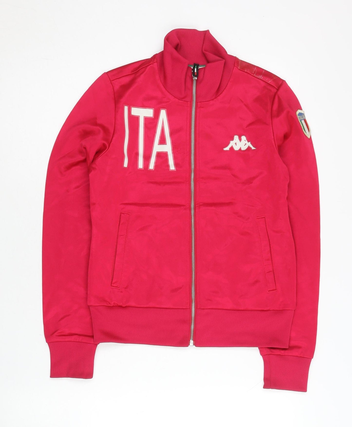 Kappa Womens Pink Track Jacket Size UK 6 Full Zip Logo Sportswear