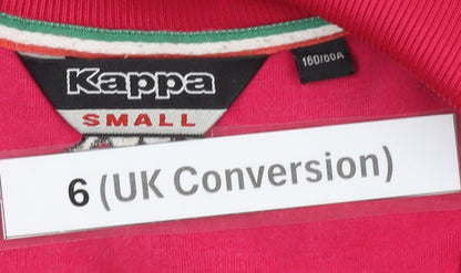Kappa Womens Pink Track Jacket Size UK 6 Full Zip Logo Sportswear