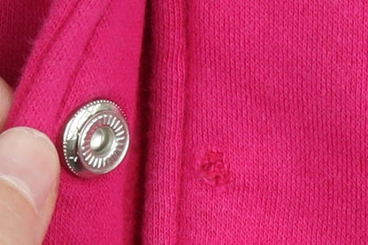 Adidas Womens Pink Varsity Jacket Size 6 Cotton Blend Sports Casual