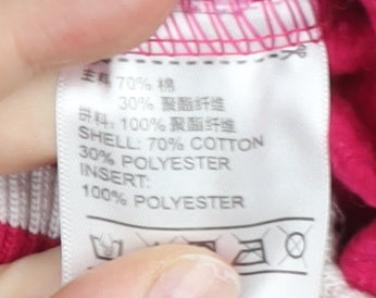 Adidas Womens Pink Varsity Jacket Size 6 Cotton Blend Sports Casual